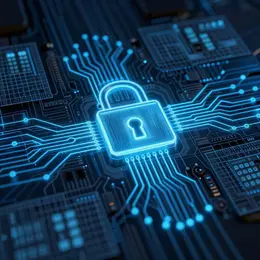 Computer security lock illustration